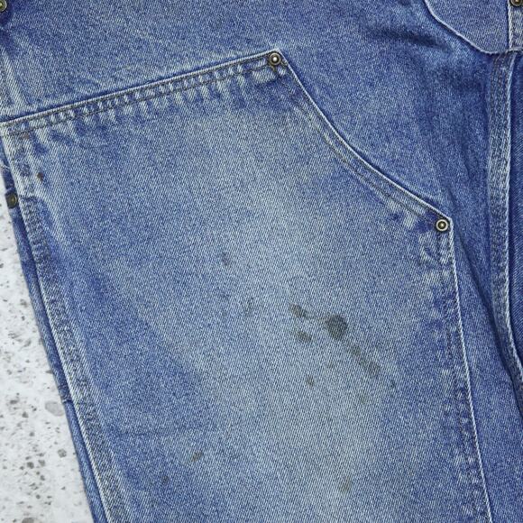 Vintage Carhartt B73 DST Faded Blue Jeans Denim Double Knee Carpenter Pant 35x29 - Picture 7 of 16